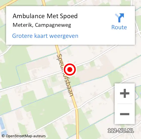 Locatie op kaart van de 112 melding: Ambulance Met Spoed Naar Meterik, Campagneweg op 22 maart 2017 17:29