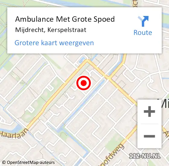 Locatie op kaart van de 112 melding: Ambulance Met Grote Spoed Naar Mijdrecht, Kerspelstraat op 22 maart 2017 17:33