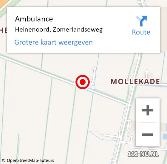 Locatie op kaart van de 112 melding: Ambulance Heinenoord, Zomerlandseweg op 22 maart 2017 20:37