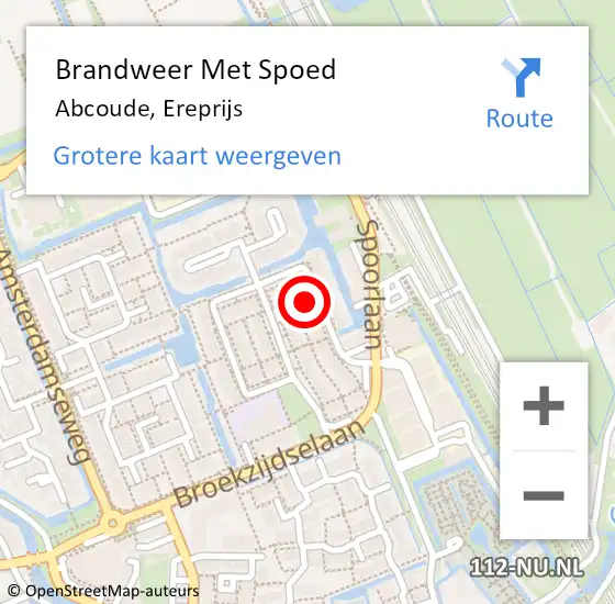 Locatie op kaart van de 112 melding: Brandweer Met Spoed Naar Abcoude, Ereprijs op 22 maart 2017 20:45