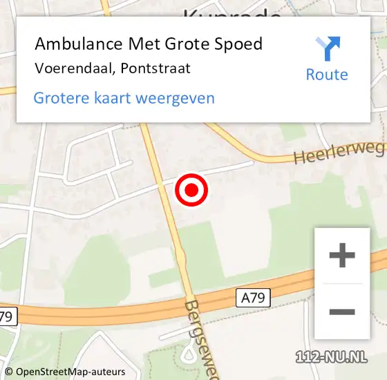 Locatie op kaart van de 112 melding: Ambulance Met Grote Spoed Naar Voerendaal, Pontstraat op 14 januari 2014 18:18