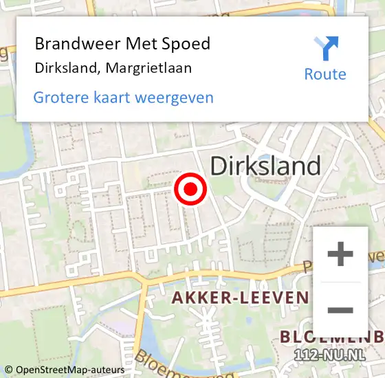 Locatie op kaart van de 112 melding: Brandweer Met Spoed Naar Dirksland, Margrietlaan op 23 maart 2017 03:22