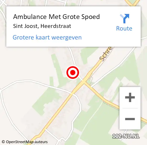 Locatie op kaart van de 112 melding: Ambulance Met Grote Spoed Naar Sint Joost, Heerdstraat op 23 maart 2017 06:19