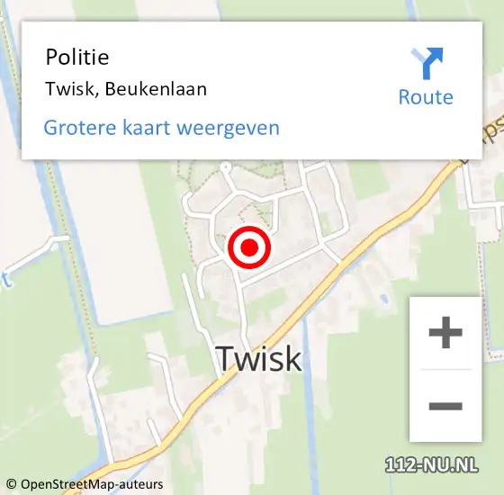 Locatie op kaart van de 112 melding: Politie Twisk, Beukenlaan op 23 maart 2017 07:31