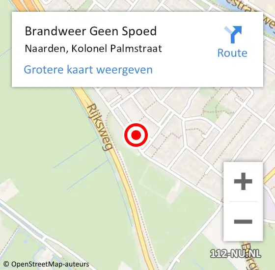 Locatie op kaart van de 112 melding: Brandweer Geen Spoed Naar Naarden, Kolonel Palmstraat op 23 maart 2017 08:38