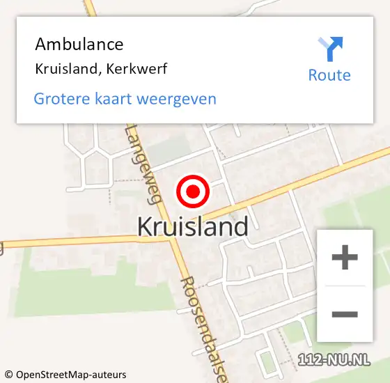 Locatie op kaart van de 112 melding: Ambulance Kruisland, Kerkwerf op 23 maart 2017 10:31