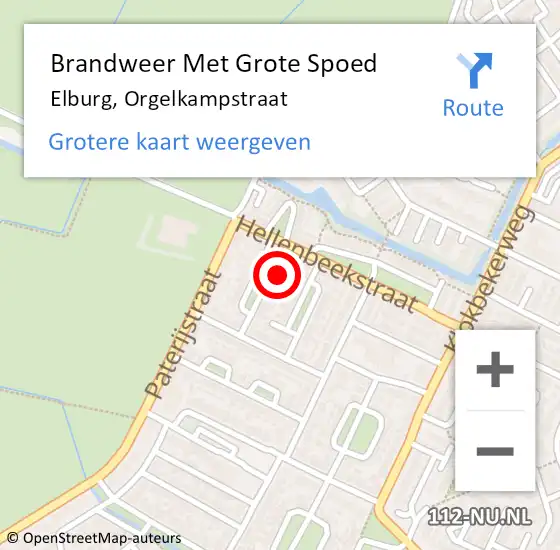 Locatie op kaart van de 112 melding: Brandweer Met Grote Spoed Naar Elburg, Orgelkampstraat op 23 maart 2017 11:34