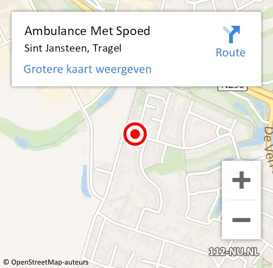 Locatie op kaart van de 112 melding: Ambulance Met Spoed Naar Sint Jansteen, Tragel op 23 maart 2017 11:58