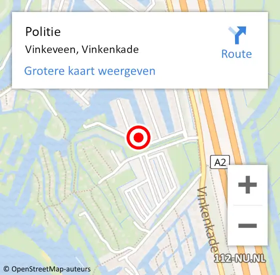 Locatie op kaart van de 112 melding: Politie Vinkeveen, Vinkenkade op 23 maart 2017 12:43