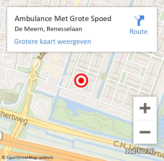 Locatie op kaart van de 112 melding: Ambulance Met Grote Spoed Naar De Meern, Renesselaan op 23 maart 2017 13:44