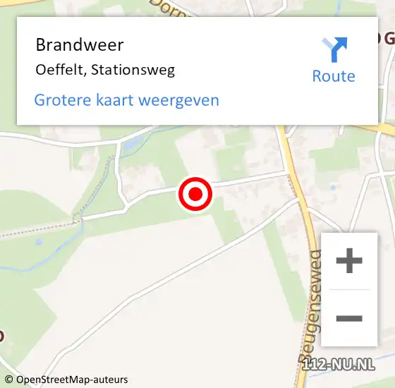 Locatie op kaart van de 112 melding: Brandweer Oeffelt, Stationsweg op 23 maart 2017 13:47