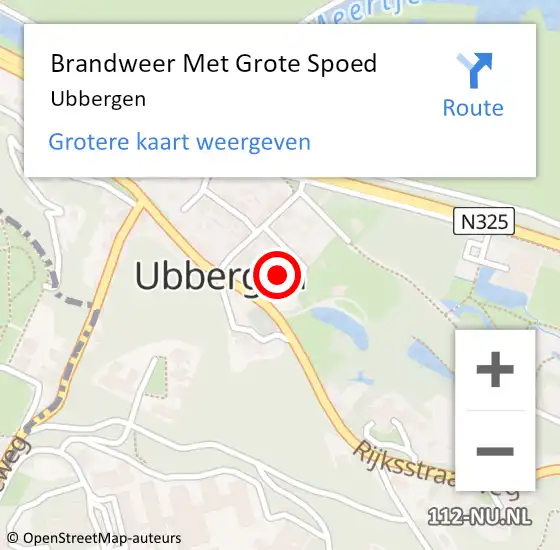 Locatie op kaart van de 112 melding: Brandweer Met Grote Spoed Naar Ubbergen op 23 maart 2017 14:07