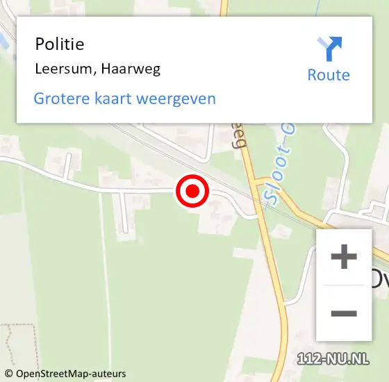 Locatie op kaart van de 112 melding: Politie Leersum, Haarweg op 23 maart 2017 14:28