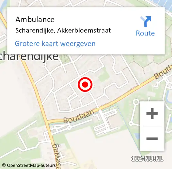 Locatie op kaart van de 112 melding: Ambulance Scharendijke, Akkerbloemstraat op 23 maart 2017 15:18