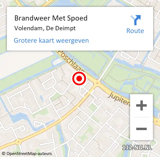 Locatie op kaart van de 112 melding: Brandweer Met Spoed Naar Volendam, De Deimpt op 23 maart 2017 16:31