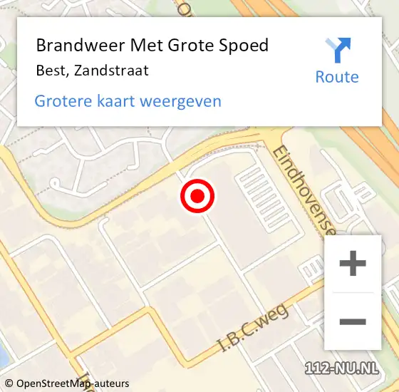 Locatie op kaart van de 112 melding: Brandweer Met Grote Spoed Naar Best, Zandstraat op 23 maart 2017 16:50