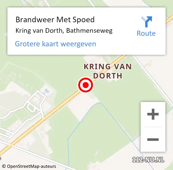 Locatie op kaart van de 112 melding: Brandweer Met Spoed Naar Kring van Dorth, Bathmenseweg op 23 maart 2017 17:00