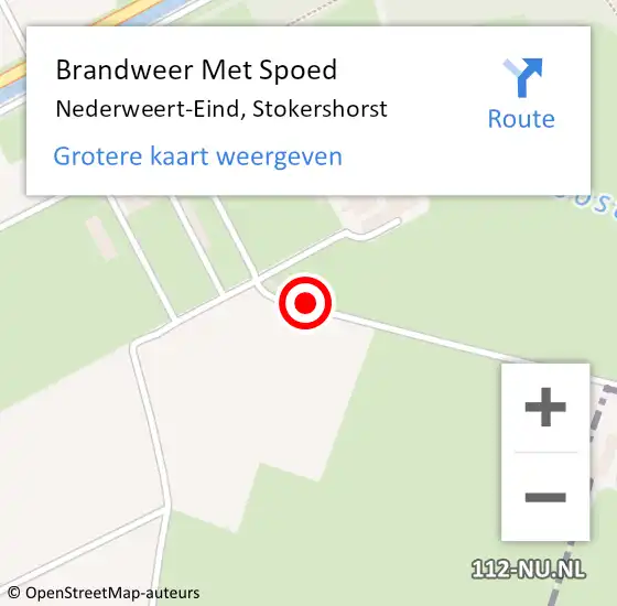 Locatie op kaart van de 112 melding: Brandweer Met Spoed Naar Nederweert-Eind, Stokershorst op 23 maart 2017 17:23