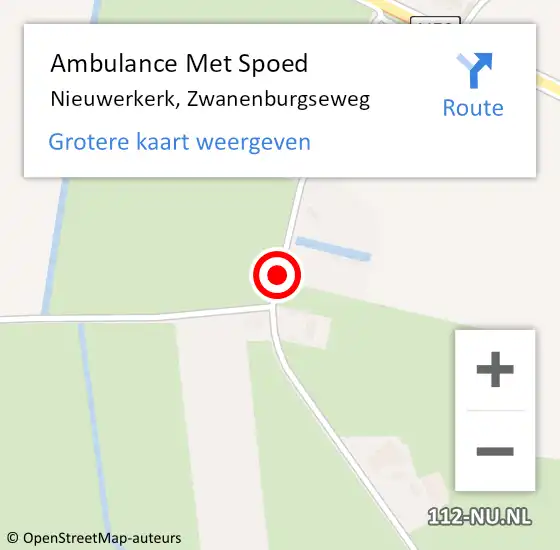 Locatie op kaart van de 112 melding: Ambulance Met Spoed Naar Nieuwerkerk, Zwanenburgseweg op 23 maart 2017 17:54