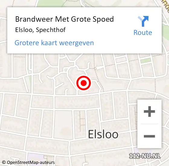 Locatie op kaart van de 112 melding: Brandweer Met Grote Spoed Naar Elsloo, Spechthof op 23 maart 2017 19:52