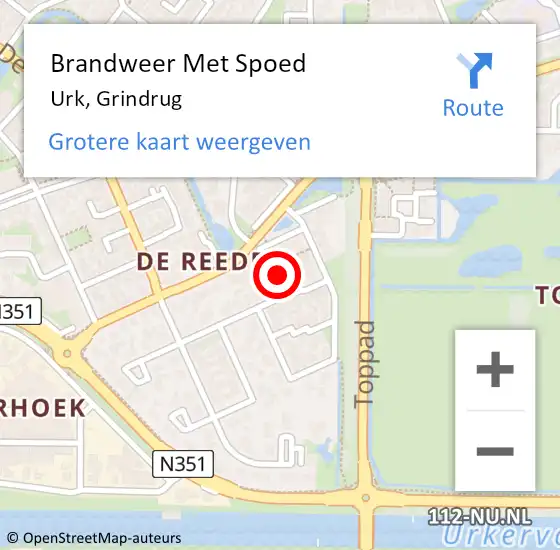 Locatie op kaart van de 112 melding: Brandweer Met Spoed Naar Urk, Grindrug op 23 maart 2017 20:07