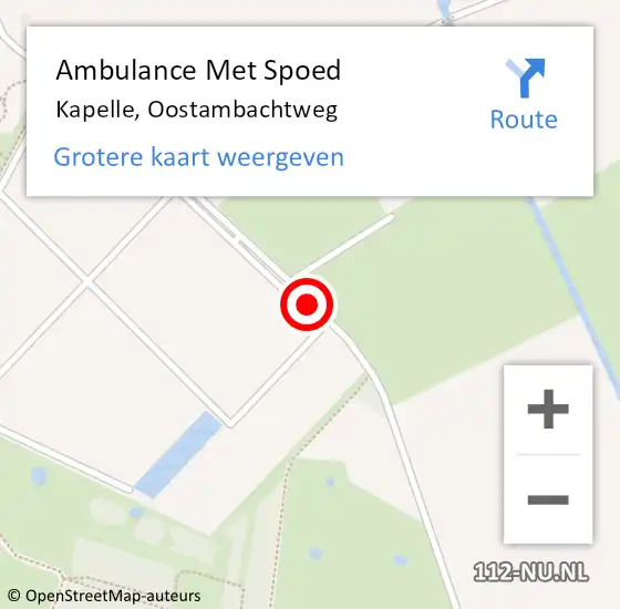 Locatie op kaart van de 112 melding: Ambulance Met Spoed Naar Kapelle, Oostambachtweg op 23 maart 2017 20:17