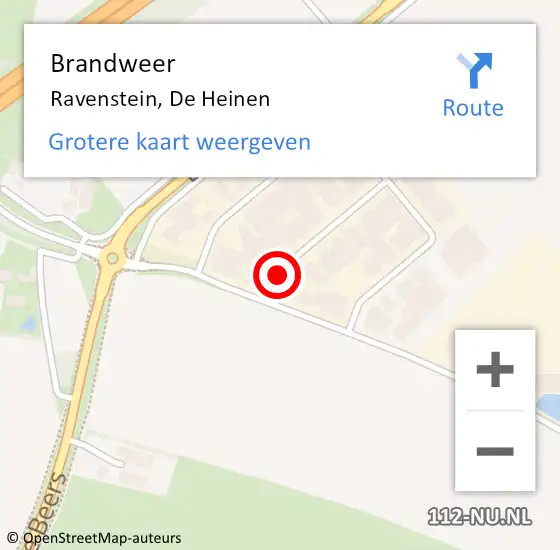 Locatie op kaart van de 112 melding: Brandweer Ravenstein, De Heinen op 23 maart 2017 20:26