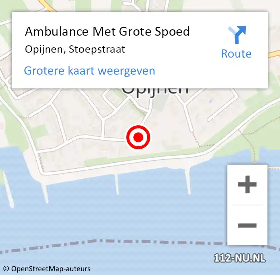 Locatie op kaart van de 112 melding: Ambulance Met Grote Spoed Naar Opijnen, Stoepstraat op 23 maart 2017 20:38