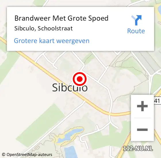 Locatie op kaart van de 112 melding: Brandweer Met Grote Spoed Naar Sibculo, Schoolstraat op 23 maart 2017 21:04