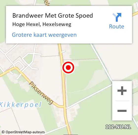 Locatie op kaart van de 112 melding: Brandweer Met Grote Spoed Naar Hoge Hexel, Hexelseweg op 23 maart 2017 21:38