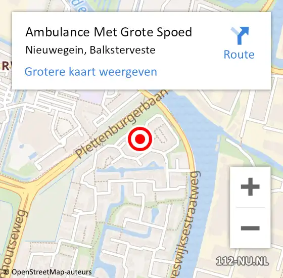 Locatie op kaart van de 112 melding: Ambulance Met Grote Spoed Naar Nieuwegein, Balksterveste op 23 maart 2017 22:41