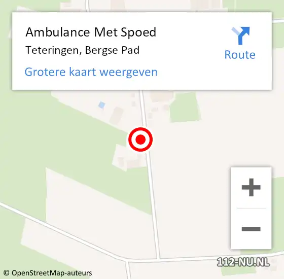 Locatie op kaart van de 112 melding: Ambulance Met Spoed Naar Teteringen, Bergse Pad op 24 maart 2017 00:30