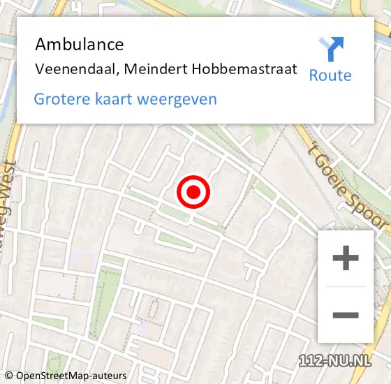 Locatie op kaart van de 112 melding: Ambulance Veenendaal, Meindert Hobbemastraat op 24 maart 2017 05:13