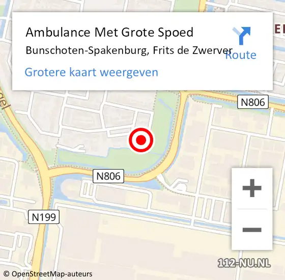 Locatie op kaart van de 112 melding: Ambulance Met Grote Spoed Naar Bunschoten-Spakenburg, Frits de Zwerver op 24 maart 2017 05:39