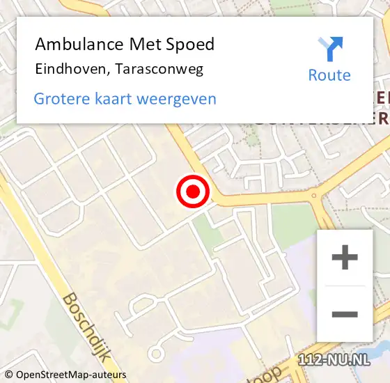 Locatie op kaart van de 112 melding: Ambulance Met Spoed Naar Eindhoven, Tarasconweg op 24 maart 2017 07:47