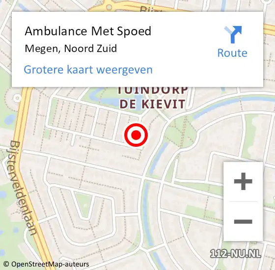 Locatie op kaart van de 112 melding: Ambulance Met Spoed Naar Megen, Noord Zuid op 24 maart 2017 07:51