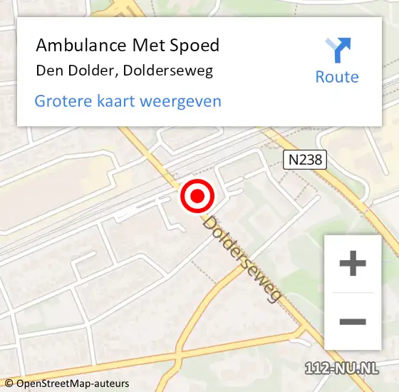 Locatie op kaart van de 112 melding: Ambulance Met Spoed Naar Den Dolder, Dolderseweg op 24 maart 2017 09:24