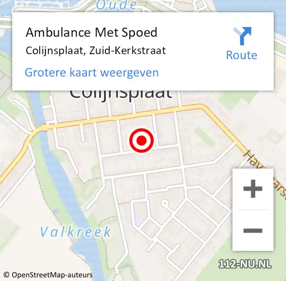 Locatie op kaart van de 112 melding: Ambulance Met Spoed Naar Colijnsplaat, Zuid-Kerkstraat op 24 maart 2017 10:52