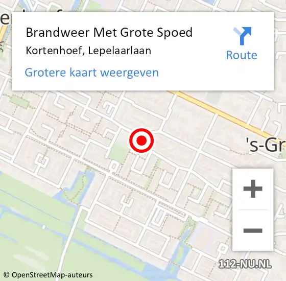 Locatie op kaart van de 112 melding: Brandweer Met Grote Spoed Naar Kortenhoef, Lepelaarlaan op 24 maart 2017 11:11