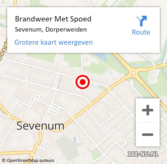 Locatie op kaart van de 112 melding: Brandweer Met Spoed Naar Sevenum, Dorperweiden op 24 maart 2017 11:24