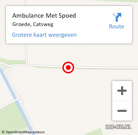 Locatie op kaart van de 112 melding: Ambulance Met Spoed Naar Groede, Catsweg op 24 maart 2017 11:25