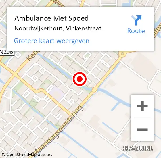 Locatie op kaart van de 112 melding: Ambulance Met Spoed Naar Noordwijkerhout, Vinkenstraat op 24 maart 2017 13:05