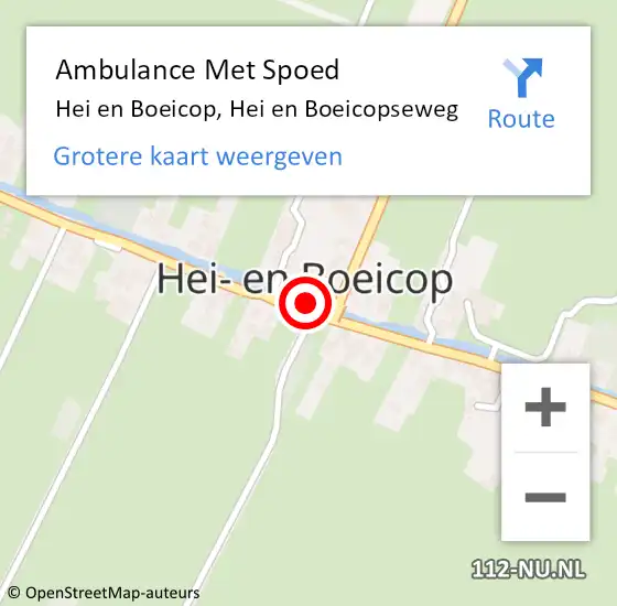 Locatie op kaart van de 112 melding: Ambulance Met Spoed Naar Hei en Boeicop, Hei en Boeicopseweg op 24 maart 2017 13:57