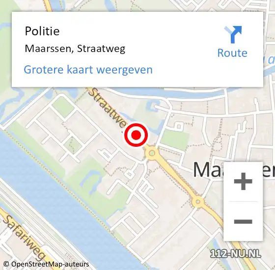 Locatie op kaart van de 112 melding: Politie Maarssen, Straatweg op 24 maart 2017 13:57