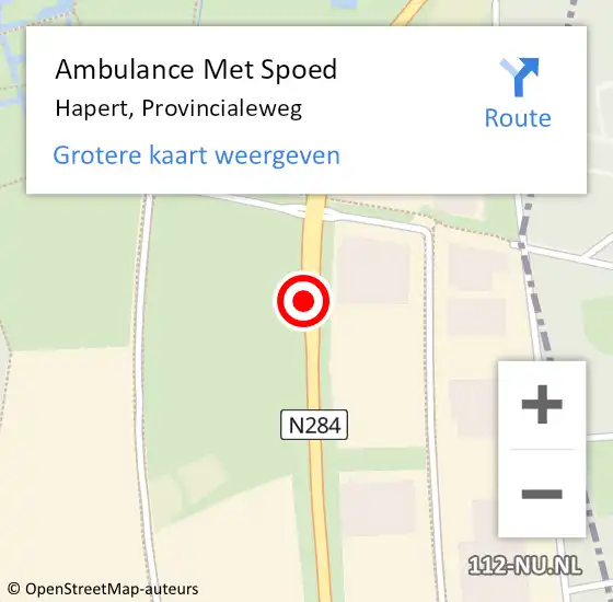 Locatie op kaart van de 112 melding: Ambulance Met Spoed Naar Hapert, Provincialeweg op 24 maart 2017 14:08