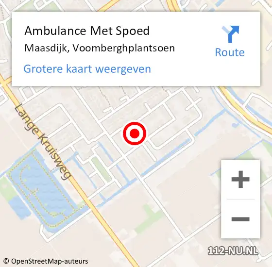 Locatie op kaart van de 112 melding: Ambulance Met Spoed Naar Maasdijk, Voomberghplantsoen op 24 maart 2017 15:11