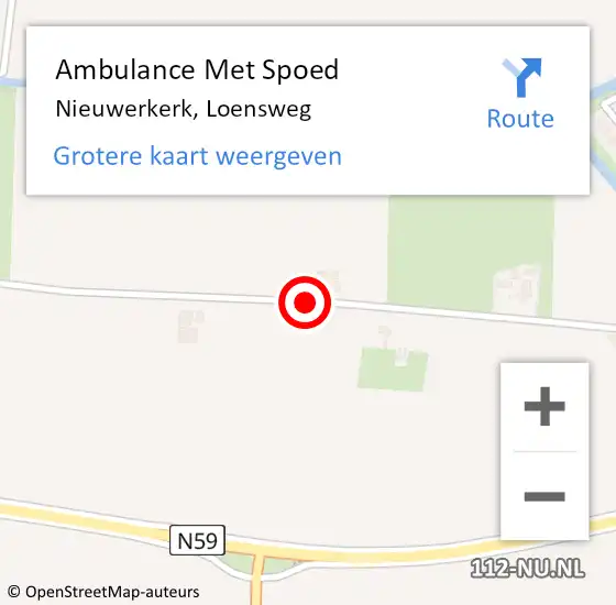 Locatie op kaart van de 112 melding: Ambulance Met Spoed Naar Nieuwerkerk, Loensweg op 24 maart 2017 16:52