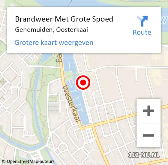 Locatie op kaart van de 112 melding: Brandweer Met Grote Spoed Naar Genemuiden, Oosterkaai op 24 maart 2017 17:50