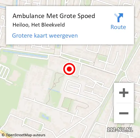 Locatie op kaart van de 112 melding: Ambulance Met Grote Spoed Naar Heiloo, Het Bleekveld op 24 maart 2017 19:18