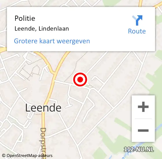 Locatie op kaart van de 112 melding: Politie Leende, Lindenlaan op 24 maart 2017 21:09